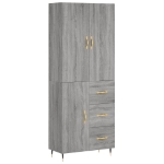 Credenza Grigio Sonoma 69,5x34x180 cm in Legno Multistrato