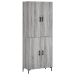 Credenza Grigio Sonoma 69,5x34x180 cm in Legno Multistrato