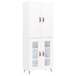 Credenza Bianca 69,5x34x180 cm in Legno Multistrato