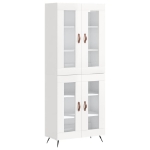 Credenza Bianco Lucido 69,5x34x180 cm in Legno Multistrato