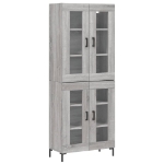 Credenza Grigio Sonoma 69,5x34x180 cm in Legno Multistrato