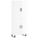 Credenza Bianco Lucido 69,5x34x180 cm in Legno Multistrato