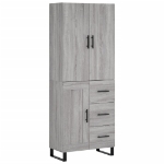 Credenza Grigio Sonoma 69,5x34x180 cm in Legno Multistrato