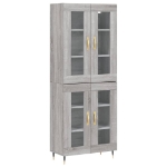 Credenza Grigio Sonoma 69,5x34x180 cm in Legno Multistrato