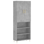 Credenza Grigio Cemento 69,5x34x180 cm in Legno Multistrato