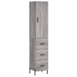 Credenza Grigio Sonoma 34,5x34x180 cm in Legno Multistrato