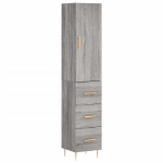 Credenza Grigio Sonoma 34,5x34x180 cm in Legno Multistrato