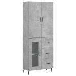 Credenza Grigio Cemento 69,5x34x180 cm in Legno Multistrato