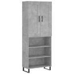 Credenza Grigio Cemento 69,5x34x180 cm in Legno Multistrato