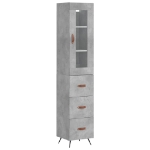 Credenza Grigio Cemento 34,5x34x180 cm in Legno Multistrato