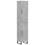 Credenza Grigio Cemento 34,5x34x180 cm in Legno Multistrato