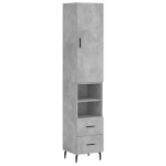 Credenza Grigio Cemento 34,5x34x180 cm in Legno Multistrato