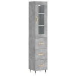 Credenza Grigio Cemento 34,5x34x180 cm in Legno Multistrato