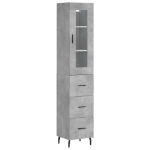 Credenza Grigio Cemento 34,5x34x180 cm in Legno Multistrato