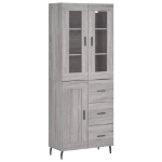 Credenza Grigio Sonoma 69,5x34x180 cm in Legno Multistrato