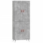 Credenza Grigio Cemento 69,5x34x180 cm in Legno Multistrato