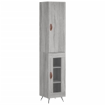 Credenza Grigio Sonoma 34,5x34x180 cm in Legno Multistrato