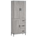 Credenza Grigio Sonoma 69,5x34x180 cm in Legno Multistrato