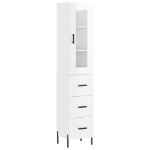 Credenza 34,5x34x180 cm in Legno Multistrato Bianco Lucido