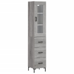 Credenza Grigio Sonoma 34,5x34x180 cm in Legno Multistrato