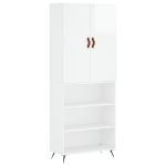 Credenza Bianco Lucido 69,5x34x180 cm in Legno Multistrato