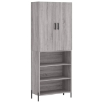 Credenza Grigio Sonoma 69,5x34x180 cm in Legno Multistrato