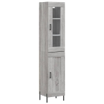 Credenza Grigio Sonoma 34,5x34x180 cm in Legno Multistrato