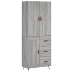 Credenza Grigio Sonoma 69,5x34x180 cm in Legno Multistrato