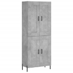 Credenza Grigio Cemento 69,5x34x180 cm in Legno Multistrato