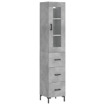 Credenza Grigio Cemento 34,5x34x180 cm in Legno Multistrato