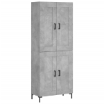 Credenza Grigio Cemento 69,5x34x180 cm in Legno Multistrato