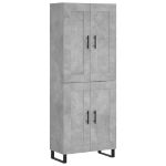 Credenza Grigio Cemento 69,5x34x180 cm in Legno Multistrato