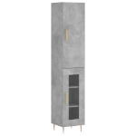 Credenza Grigio Cemento 34,5x34x180 cm in Legno Multistrato