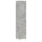 Credenza Grigio Cemento 34,5x34x180 cm in Legno Multistrato