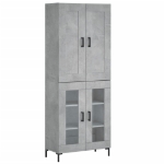 Credenza Grigio Cemento 69,5x34x180 cm in Legno Multistrato