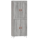 Credenza Grigio Sonoma 69,5x34x180 cm in Legno Multistrato