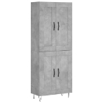 Credenza Grigio Cemento 69,5x34x180 cm in Legno Multistrato