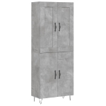 Credenza Grigio Cemento 69,5x34x180 cm in Legno Multistrato