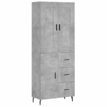 Credenza Grigio Cemento 69,5x34x180 cm in Legno Multistrato