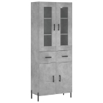 Credenza Grigio Cemento 69,5x34x180 cm in Legno Multistrato