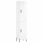 Credenza 34,5x34x180 cm in Legno Multistrato Bianco Lucido