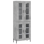 Credenza Grigio Cemento 69,5x34x180 cm in Legno Multistrato