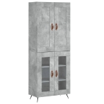 Credenza Grigio Cemento 69,5x34x180 cm in Legno Multistrato