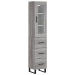 Credenza Grigio Sonoma 34,5x34x180 cm in Legno Multistrato