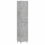 Credenza Grigio Cemento 34,5x34x180 cm in Legno Multistrato