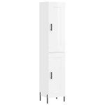 Credenza 34,5x34x180 cm in Legno Multistrato Bianco Lucido