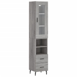 Credenza Grigio Sonoma 34,5x34x180 cm in Legno Multistrato