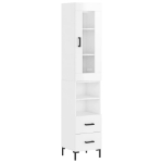 Credenza 34,5x34x180 cm in Legno Multistrato Bianco Lucido