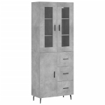 Credenza Grigio Cemento 69,5x34x180 cm in Legno Multistrato