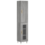 Credenza Grigio Sonoma 34,5x34x180 cm in Legno Multistrato